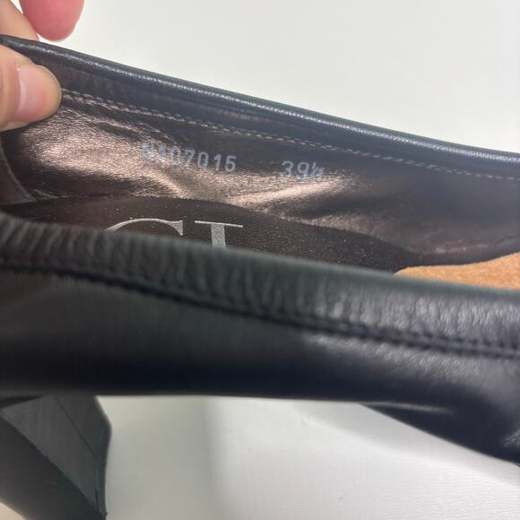 AGL Black Patent Leather Cap Toe Block Heel Pump 39.5 - Picture 10 of 10